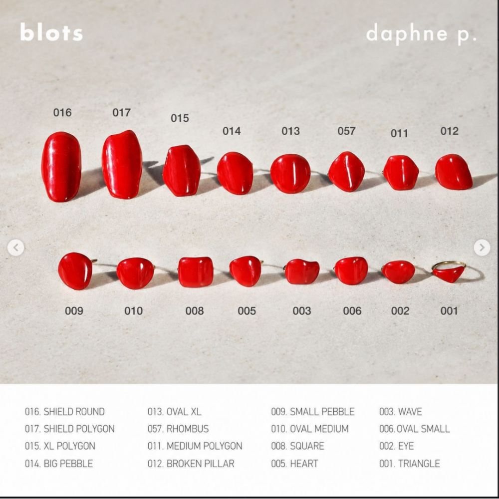 Γυναίκειο Δαχτυλίδι DaphneP Blots Heart 005 Επιχρυσωμένος Ορείχαλκος Σμάλτο