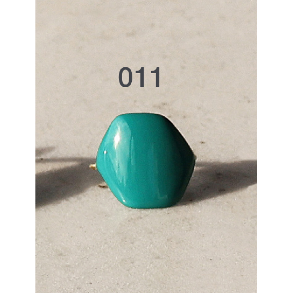 Woman's Ring DaphneP Blots Medium Polygon 011 Brass Enamel