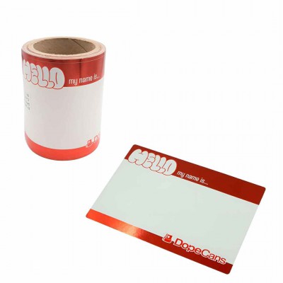 Dope Cans "Hello My Name Is" Stickers Metallic Red DO-XS1003