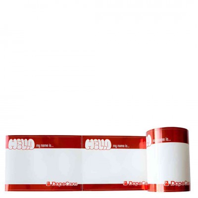 Dope Cans "Hello My Name Is" Stickers Metallic Red DO-XS1003