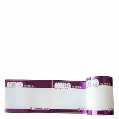 Dope Cans "Hello My Name Is" Stickers Metallic Violet DO-XS1002