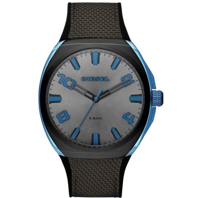 Ανδρικό ρολόι DIESEL Stigg Καουτσούκ Μαύρο/ Μπλε DZ1885