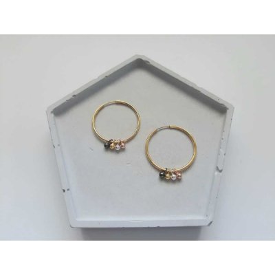 Woman's Earrings Eleni Tsaprali So_S Hoops Gold Plated 925 Sterling Silver 600006