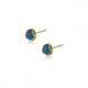 Woman's Earrings Eleni Tsaprali Stone Small Blue Agate Gold Plated 925 Sterling Silver 0125-7