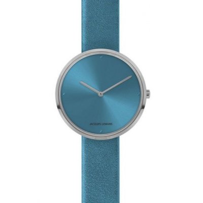 Γυναικείο Ρολόι JACQUES LEMANS Design Collection Δερμάτινο Γαλάζιο