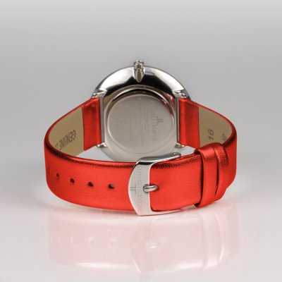 Γυναικείο Ρολόι JACQUES LEMANS Design Collection Δερμάτινο Κόκκινο