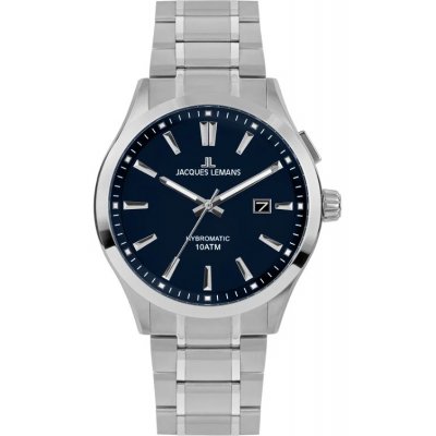 Ανδρικό Ρολόι JACQUES LEMANS Hybromatic 43mm Ασημί 1-2130G