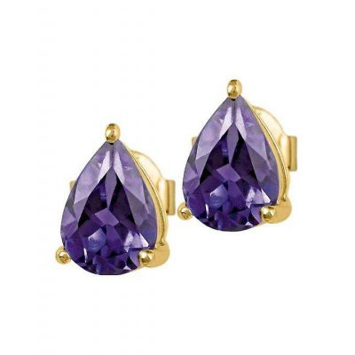 Woman's Earrings Jacques Lemans Gold Plated 925 Sterling Silver Amethyst SE-O111I