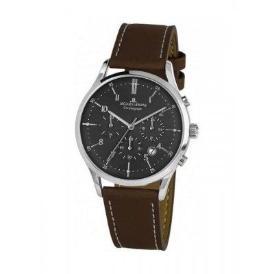 Ανδρικό Ρολόι JACQUES LEMANS 41mm Δέρμα Καφέ 1-2068M