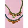 Γυναικείο Κολιέ Katerina Makriyianni Palette 24K Επιχρυσωμένος Μπρούτζος Πέτρες και Ζιργκόν Πετρολ K23.N1.OB