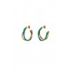 Γυναικεία Σκουλαρίκια Katerina Makriyianni Mini Kyma Hoops Green 24K Επιχρυσωμένος Μπρούτζος και Ασήμι Πράσινο Μετάξι K23.E3.S.EGR