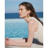 Γυναικεία Σκουλαρίκια Katerina Makriyianni Kally Chandalier Blue 24K Επιχρυσωμένος Μπρούτζος και Ασήμι Μπλε Μετάξι K23.E6.AGB