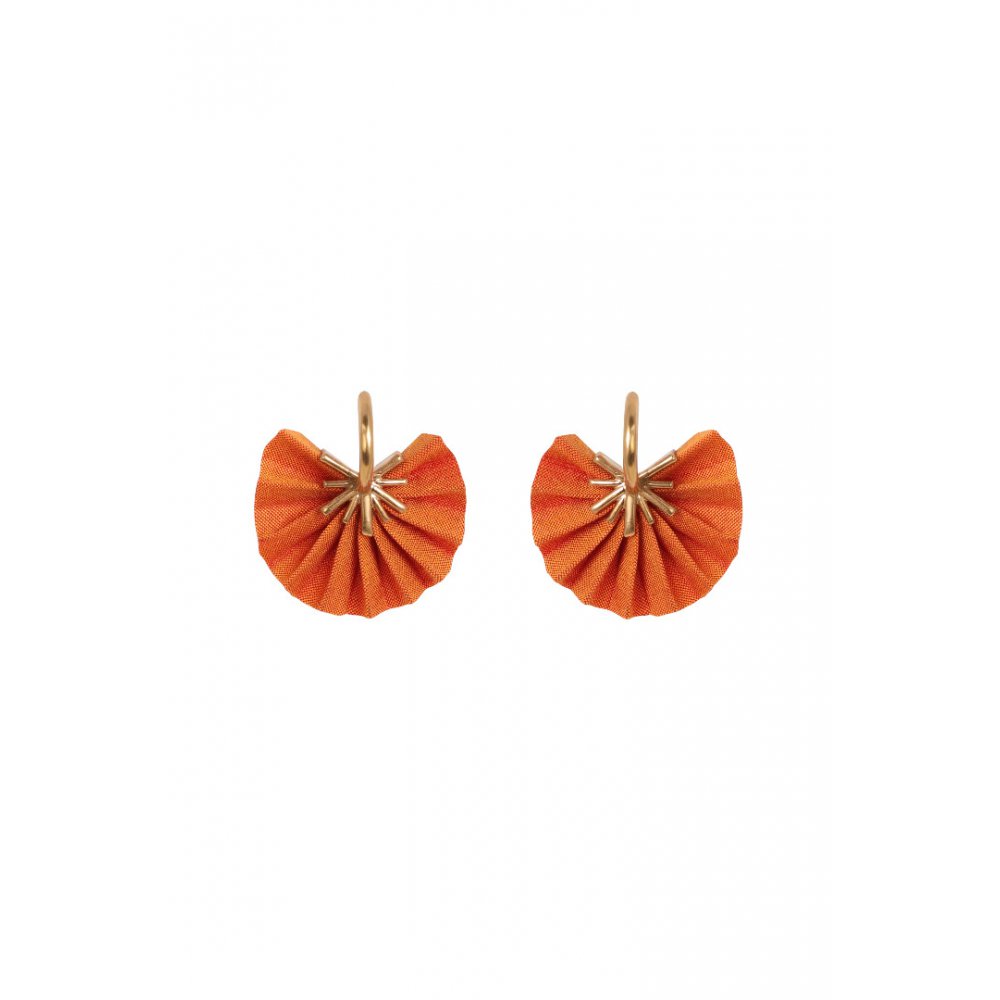 Woman's Earrings Katerina Makriyianni Sparkle Hoops Light Orange 24K Gold Plated Silk K17.E1.L.O