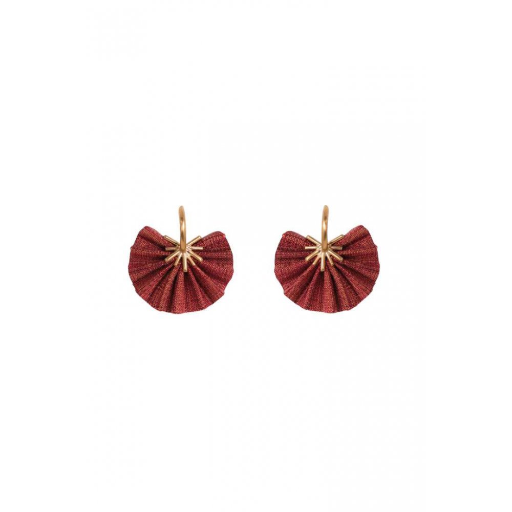 Woman's Earrings Katerina Makriyianni Sparkle Hoops Chestnut 24K Gold Plated Bronze Silk K17.E1.CH