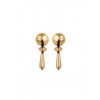 Woman's Earrings Katerina Makriyianni Gold Drop Black Gold Plated Bronze Black Silk  K22.E4.BL