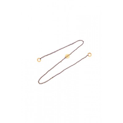 Γυναικείο Κολιέ Katerina Makriyianni Knitties Coin 24K Επιχρυσωμένος Μπρούτζος και Ασήμι Μωβ Κορδόνι K22.N3.C.P