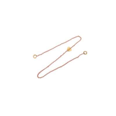 Γυναικείο Κολιέ Katerina Makriyianni Knitties Heart 24K Επιχρυσωμένος Μπρούτζος και Ασήμι Ροζ Κορδόνι K22.N3.H.PN