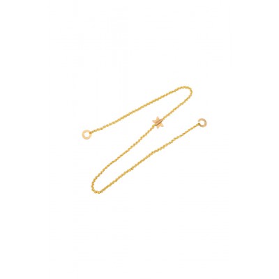 Woman's Necklace Katerina Makriyianni Knitties Star 24K Gold Plated Bronze And Silver Yellow Cord K22.N3.S.Y