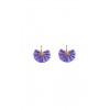 Γυναικεία Σκουλαρίκια Katerina Makriyianni Sparkle Hoops 24K Επιχρυσωμένος Μπρούτζος Μωβ Μετάξι K17.E1.LV