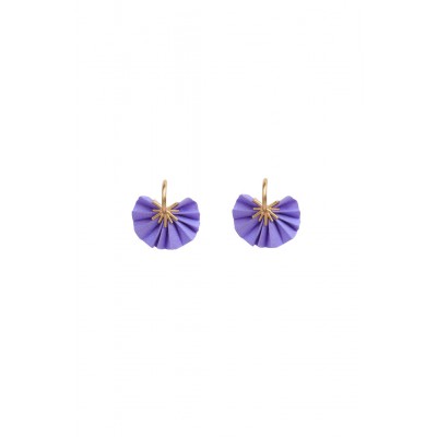 Γυναικεία Σκουλαρίκια Katerina Makriyianni Sparkle Hoops 24K Επιχρυσωμένος Μπρούτζος Μωβ Μετάξι K17.E1.LV