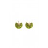 Γυναικεία Σκουλαρίκια Katerina Makriyianni Sparkle Hoops 24K Επιχρυσωμένος Μπρούτζος Lime Πράσινο Μετάξι K17.E1.LM