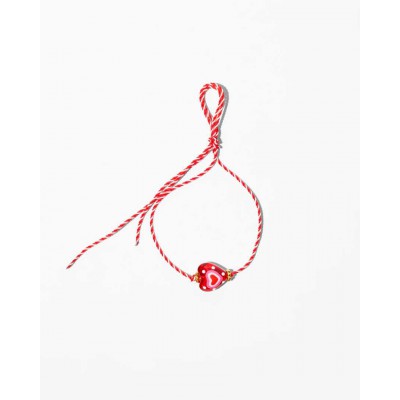 Woman's Bracelet KATERINA PSOMA March's Cord Gold Plated Brass Glass Bead MB01RD