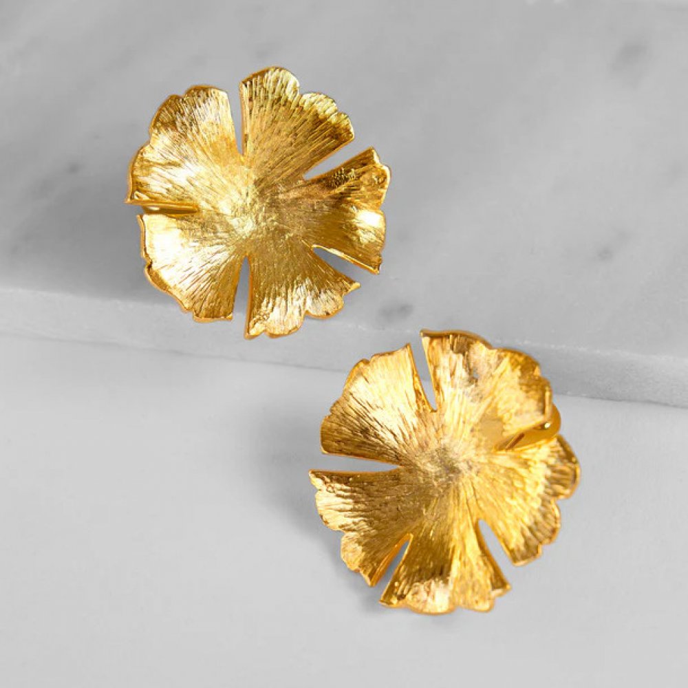 Woman's Earrings KATERINA PSOMA Rose Flower Metal Clip Earrings