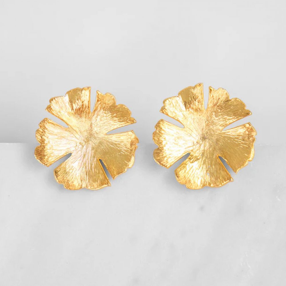 Woman's Earrings KATERINA PSOMA Rose Flower Metal Clip Earrings