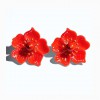 Γυναικεία Σκουλαρίκια KATERINA PSOMA Cassia Red Flower Επιχρυσωμένος Ορείχαλκος Ρητίνη Αχάτης SS25AE02RD