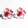 Γυναικεία Σκουλαρίκια KATERINA PSOMA Cassia Pink Flower Επιχρυσωμένος Ορείχαλκος Ρητίνη Αχάτης SS25AE02PNK