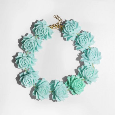 Γυναικείο Κολιέ KATERINA PSOMA Rose Turquoise Short Επιχρυσωμένος Ορείχαλκος Σκαλισμενο Ακρυλικό SS25AE07TQ Γυναικείο Κολιέ KATERINA PSOMA Rose Turquoise Short Επιχρυσωμένος Ορείχαλκος Σκαλισμενο Ακρυλικό SS25AE07TQ