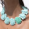 Γυναικείο Κολιέ KATERINA PSOMA Rose Turquoise Short Επιχρυσωμένος Ορείχαλκος Σκαλισμενο Ακρυλικό SS25AE07TQ Γυναικείο Κολιέ KATERINA PSOMA Rose Turquoise Short Επιχρυσωμένος Ορείχαλκος Σκαλισμενο Ακρυλικό SS25AE07TQ