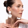 Women's Earrings KATERINA PSOMA Antheia White Flower Dangles Gold Plated Brass Mother Of Pearl SS22EAT01