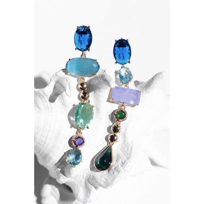 Γυναικεία Σκουλαρίκια KATERINA PSOMA Ruby Blue Dangle Επιχρυσωμένος Ορείχαλκος Μπλε Πράσινοι Κρύσταλλοι SSE2501BL Γυναικεία Σκουλαρίκια KATERINA PSOMA Ruby Blue Dangle Επιχρυσωμένος Ορείχαλκος Μπλε Πράσινοι Κρύσταλλοι SSE2501BL