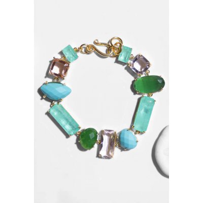 Γυναικείο Βραχιόλι Katerina Psoma Jane Turquoise Επιχρυσωμένος Ορείχαλκος Τιρκουάζ Πράσινοι Κρύσταλοι SSB2503GR Γυναικείο Βραχιόλι Katerina Psoma Jane Turquoise Επιχρυσωμένος Ορείχαλκος Τιρκουάζ Πράσινοι Κρύσταλοι SSB2503GR