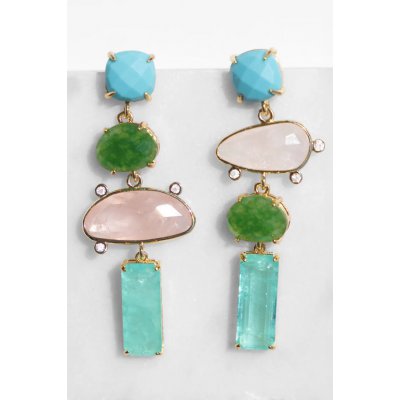 Γυναικεία Σκουλαρίκια KATERINA PSOMA Jane Turquoise Επιχρυσωμένος Ορείχαλκος Τιρκουάζ Ροζ Κρύσταλλοι SSE2508GR Γυναικεία Σκουλαρίκια KATERINA PSOMA Jane Turquoise Επιχρυσωμένος Ορείχαλκος Τιρκουάζ Ροζ Κρύσταλλοι SSE2508GR
