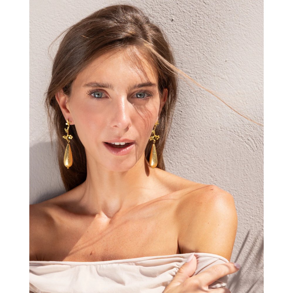 Women's Earrings KATERINA PSOMA Aurelia Drops Gold Plated Brass FWE2613