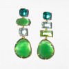 Γυναικεία Σκουλαρίκια KATERINA PSOMA Brigitte Green Dangles Επιχρυσωμένος Ορείχαλκος Πράσινοι Πολύπλευροι Κρύσταλλοι SSE26011GR