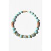 Woman's Necklace KATERINA PSOMA Memphis Brown Short Gold Plated Brass Crystals Beads FWN2601BR