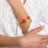 Woman's Bracelet KATERINA PSOMA Danai Coral Gold Plated Brass Coral Agate Beads SS24B01CR