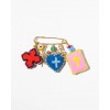 Woman's Brooch KATERINA PSOMA Phylacto Pin Gold Plated Brass Hand Beads SS26BR01B