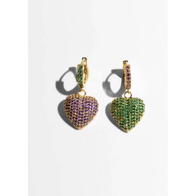 Women's Earrings KATERINA PSOMA Amore Multicolor Hoops Gold Plated Brass Crystals FWE2608