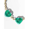 Woman's Necklace KATERINA PSOMA Amore Green Hearts Short Gold Plated Brass Acrylic FWN2607