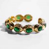 Woman's Bracelet KATERINA PSOMA Semiramis Bangle Gold Plated Brass Green Zirconia FWB2605GR