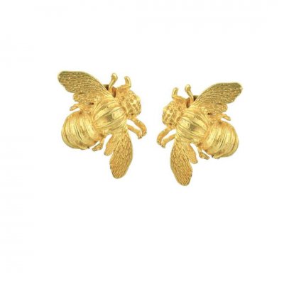 KATERINA PSOMA Γυναικεία Σκουλαρίκια Κλιπς Bee από Επιχρυσωμένο Ορείχαλκο