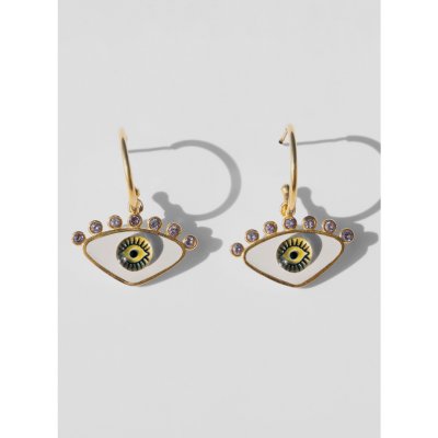 Γυναικεία Σκουλαρίκια KATERINA PSOMA White Evil Eye Dangle Επιχρυσωμένος Ορείχαλκος Λευκό Σμάλτο Κρύσταλλοι EVE02WH Γυναικεία Σκουλαρίκια KATERINA PSOMA White Evil Eye Dangle Επιχρυσωμένος Ορείχαλκος Λευκό Σμάλτο Κρύσταλλοι EVE02WH
