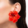 Γυναικεία Σκουλαρίκια KATERINA PSOMA Cassia Red Flower Επιχρυσωμένος Ορείχαλκος Ρητίνη Αχάτης SS25AE02RD