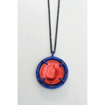 Women's Necklace Maria Kaprili Money Money Enameled Small Dots Coin 2634