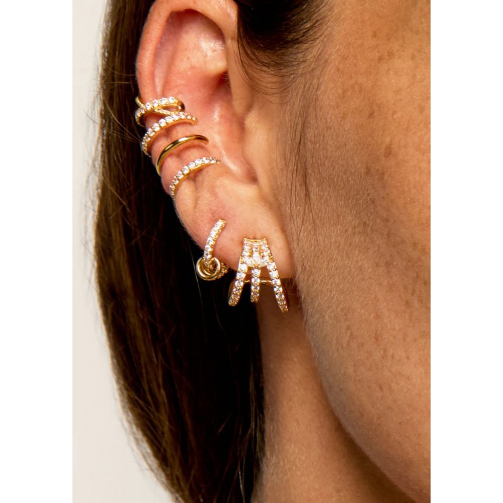 Woman's Earrings Mya-Bay Malia Gold Plated Brass Zirconia BO-345