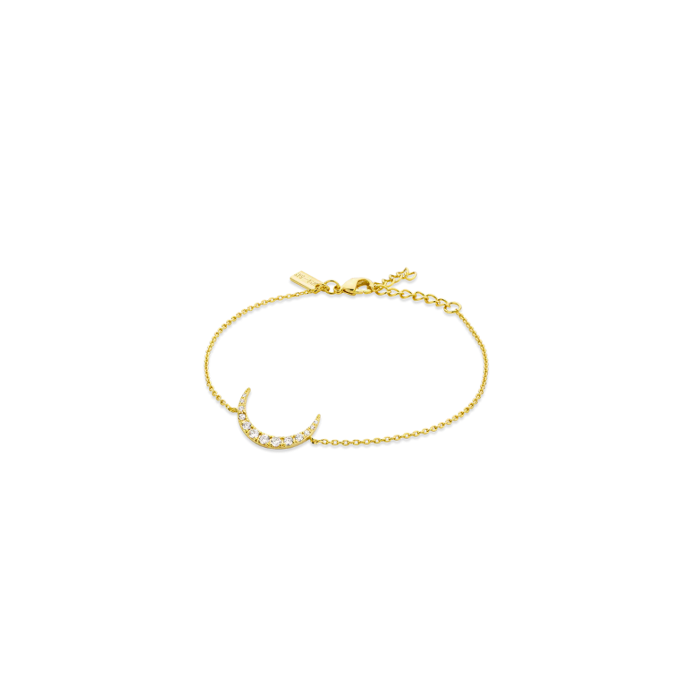 Woman's Bracelet Mya-Bay Moon Bracelet Gold Plated Brass Zirconia BR-161